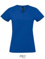 Dames T-shirt Sols Imperial V-Neck Royal Blue